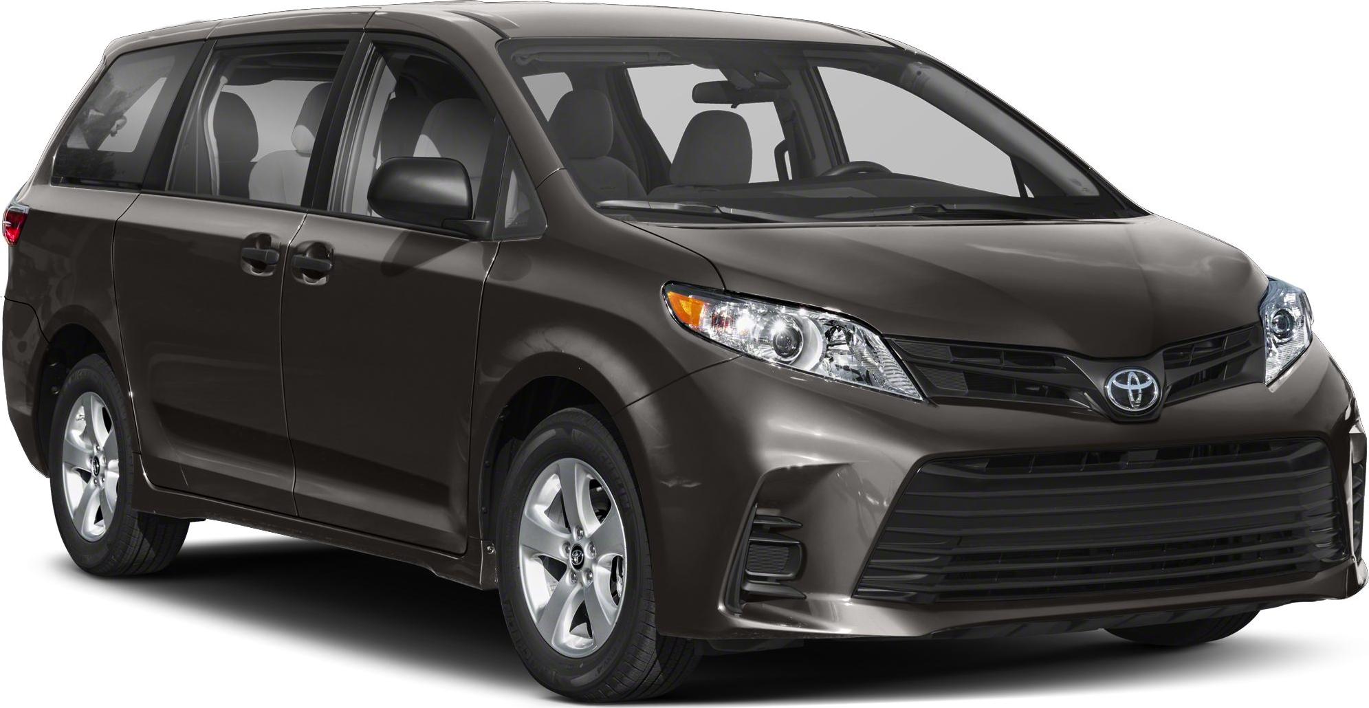 Minivan front angle with sliding rear doors and modern grille