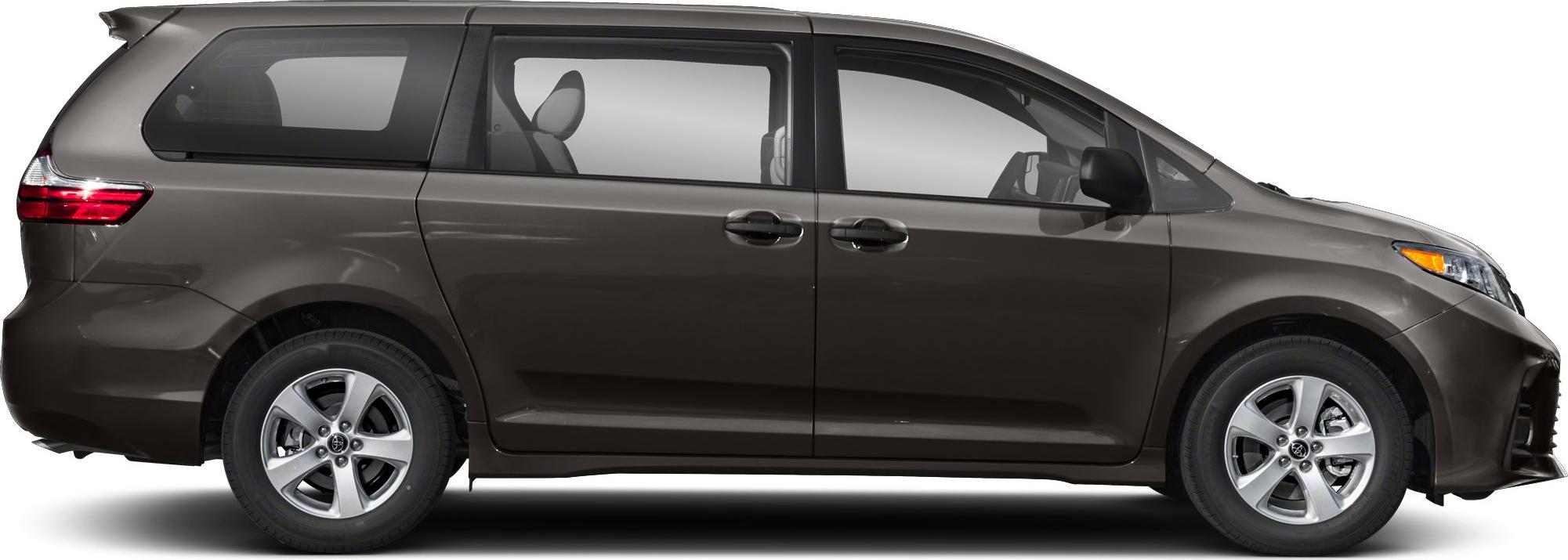 Side profile view with sliding doors and alloy wheels