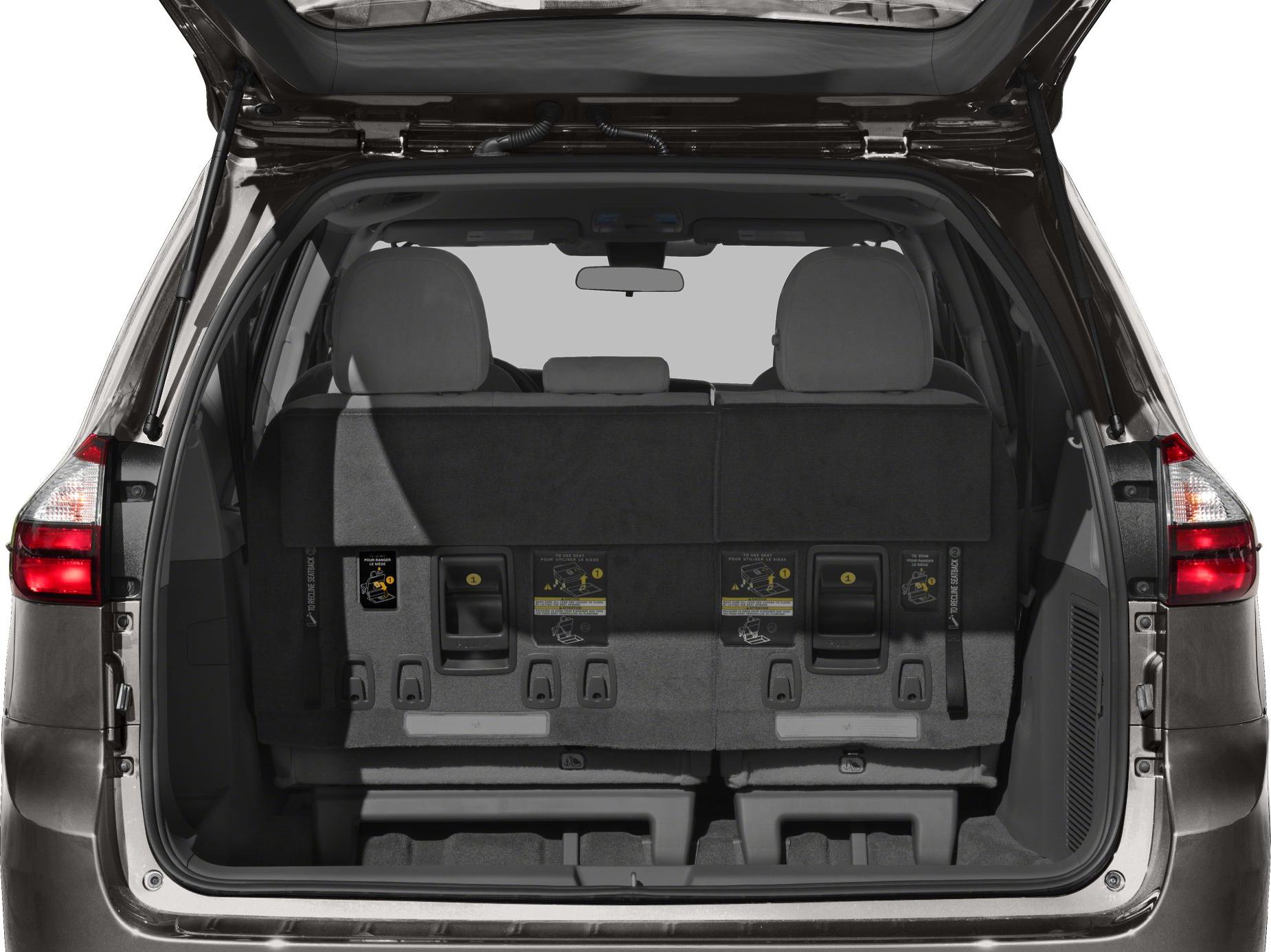 Upright third-row seats in open rear cargo space