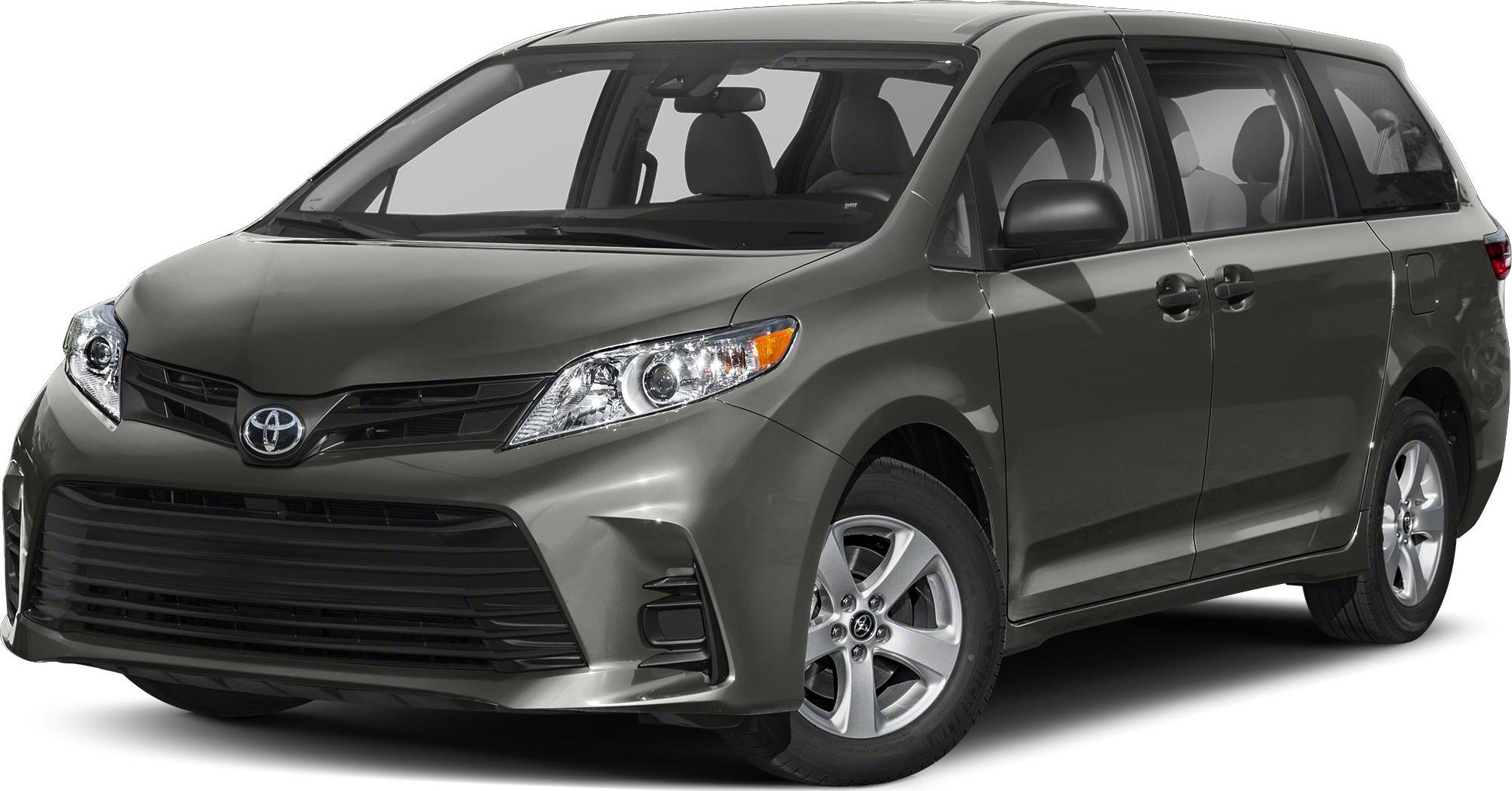 Front and side profile of minivan with detailed headlights and grille