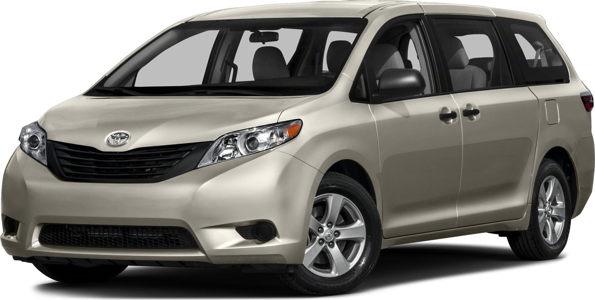 Minivan front side showing headlights, grille, sliding door