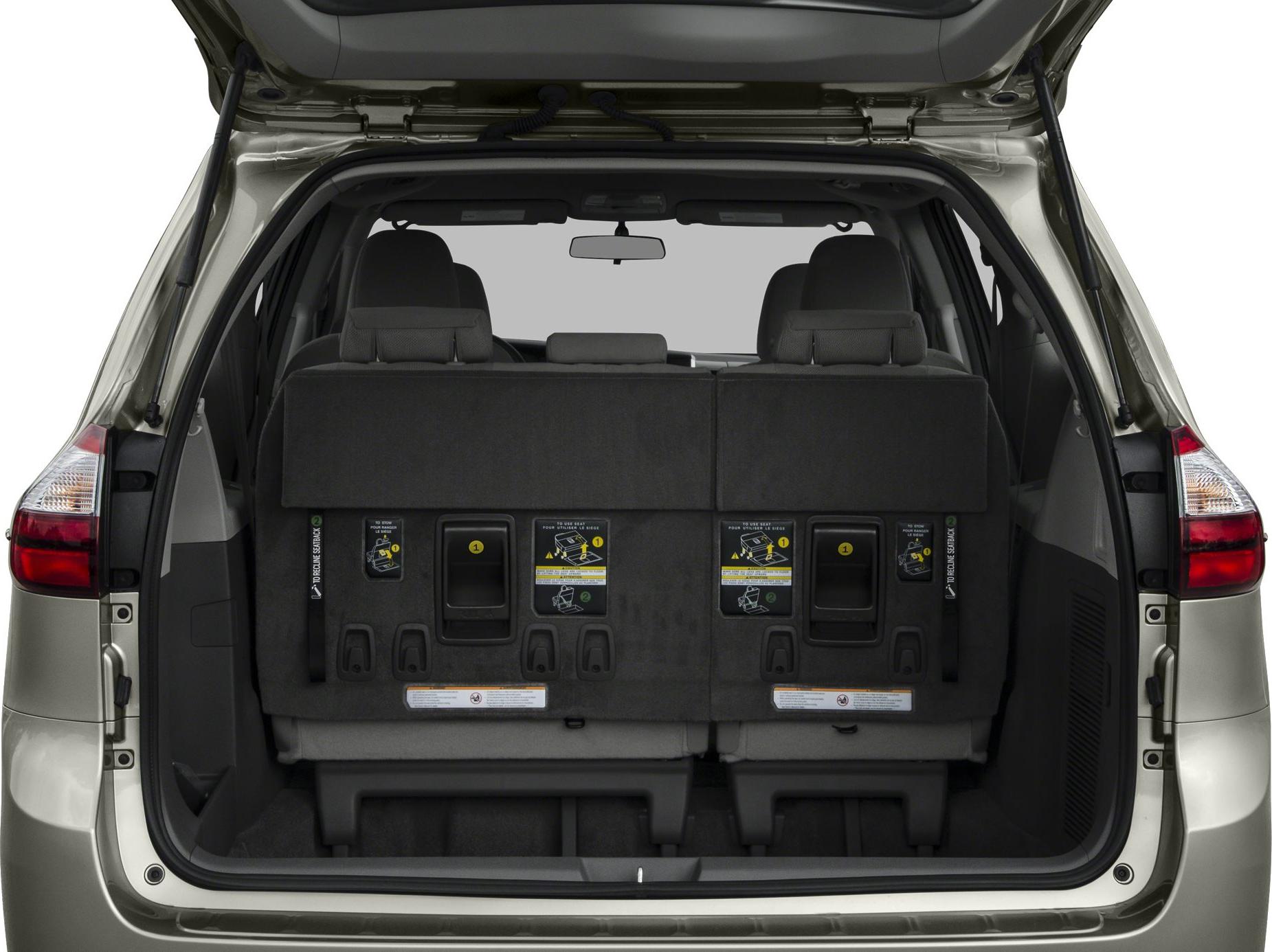 Folded third-row seats in rear cargo space