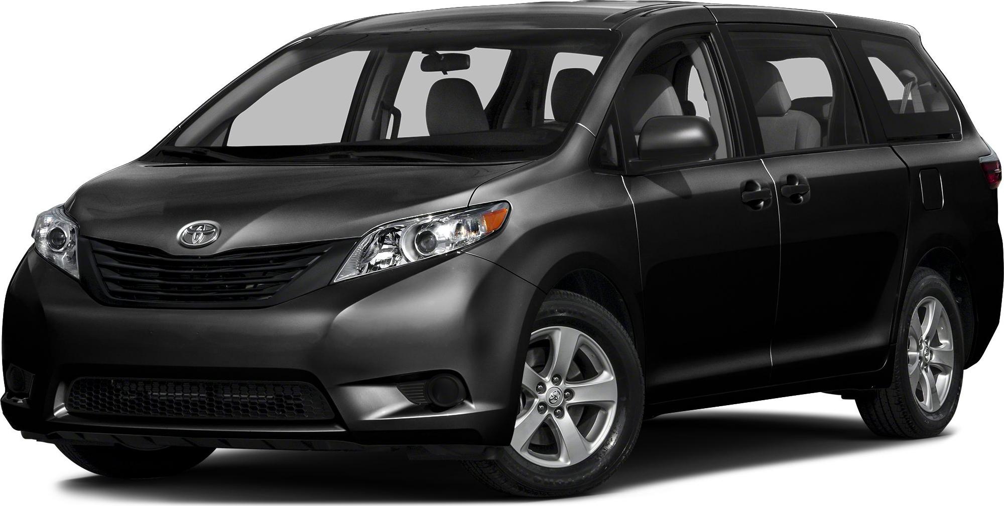 Front and side view of a black minivan with distinctive headlights and alloy wheels