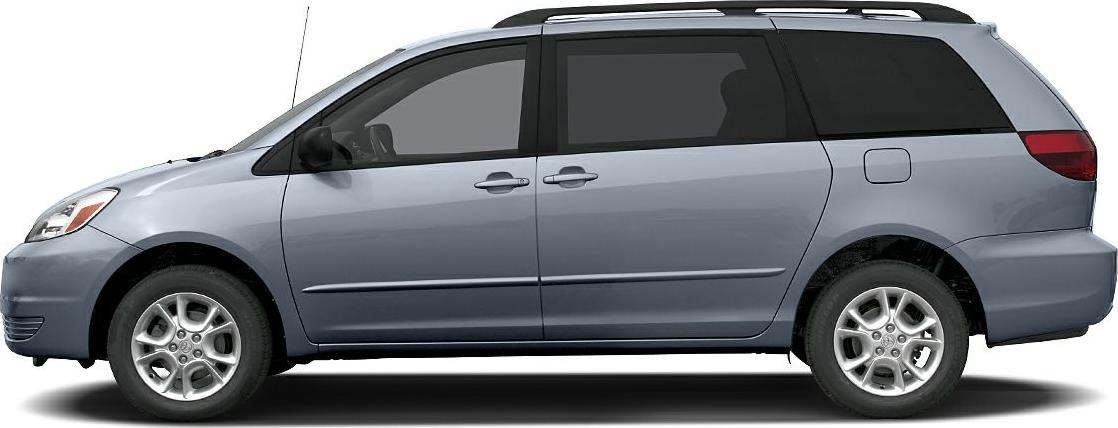Side profile of a minivan with sliding doors and alloy wheels