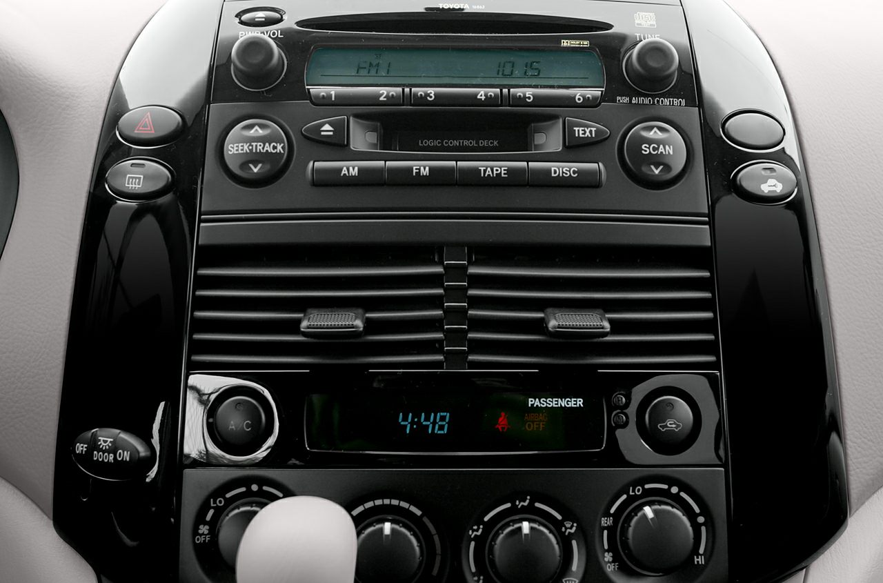 Car interior audio system and climate control console