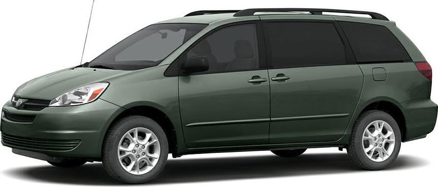 Side profile of minivan with sliding doors and roof rails