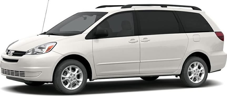 Side profile of a minivan with sliding rear door and roof rails