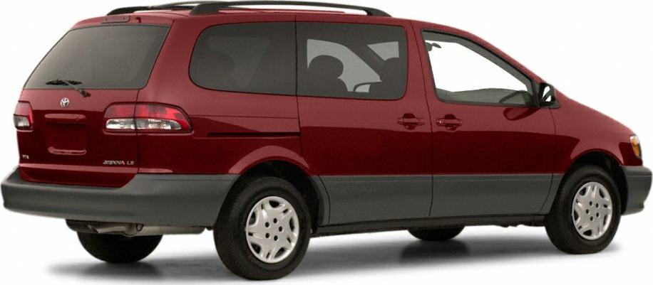 Side and rear view of a minivan with sliding door and rear hatch