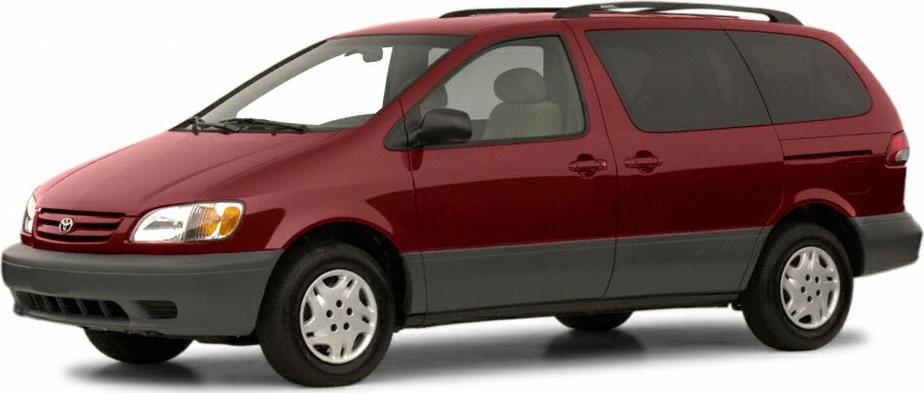 Minivan with two-tone paint, roof rails, and sliding side door