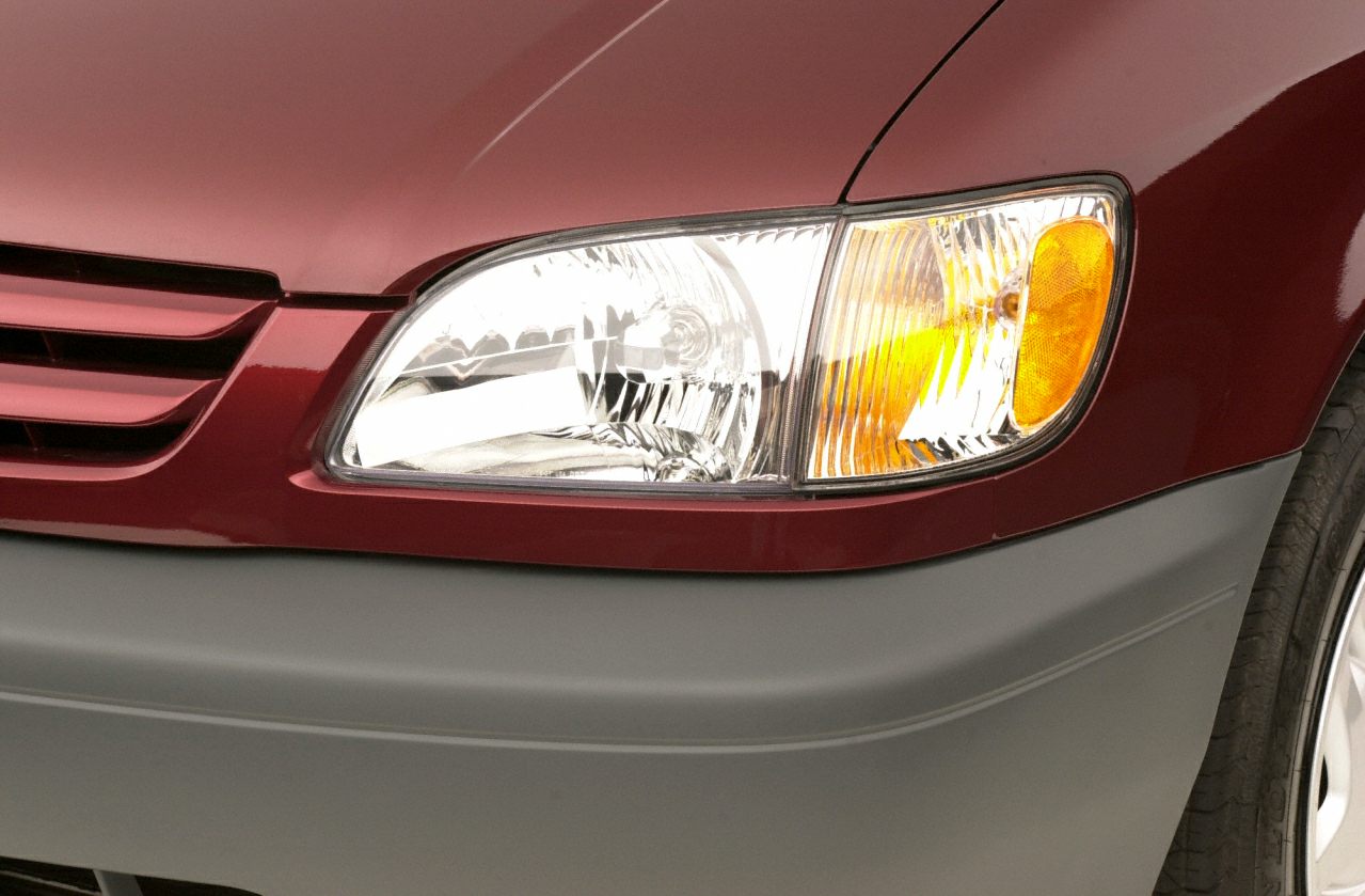 Close-up of front headlight and bumper in detail