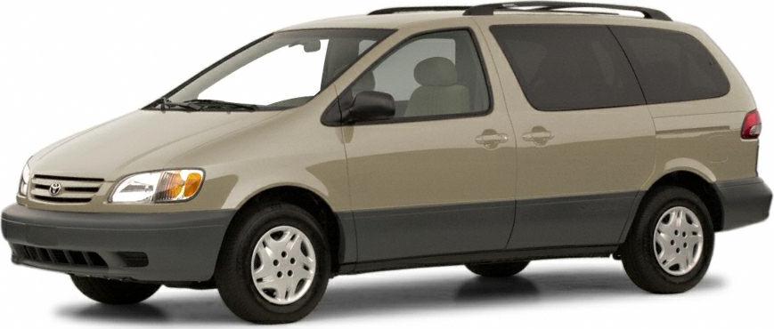 Minivan front side profile with beige paint and black lower trim