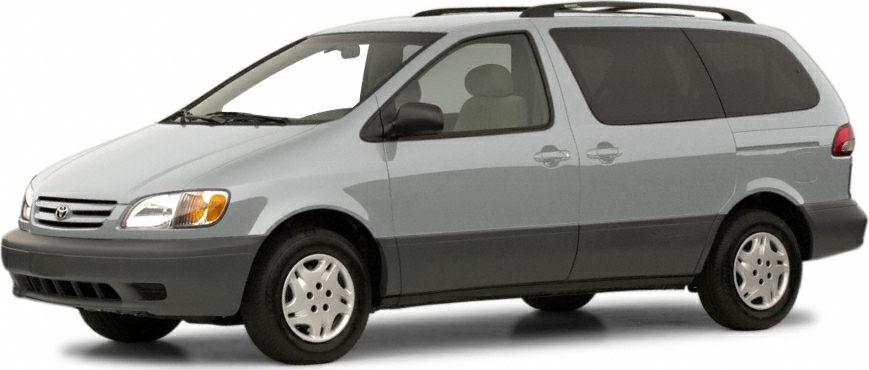 Side profile of a 1998 minivan with sliding doors and classic design.