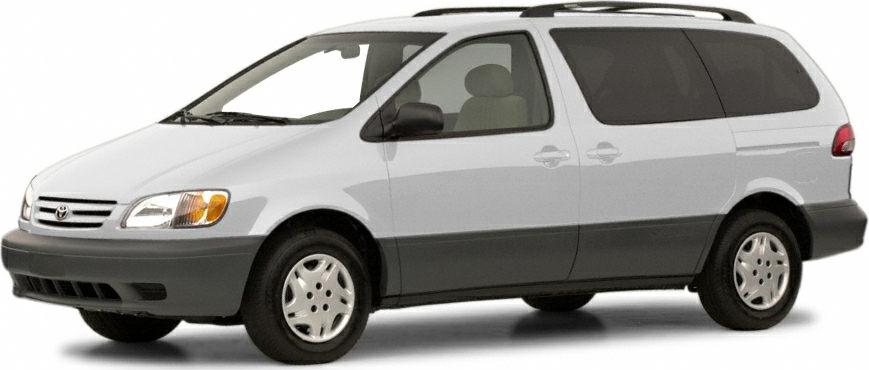Side profile of white minivan with black trim and roof rails