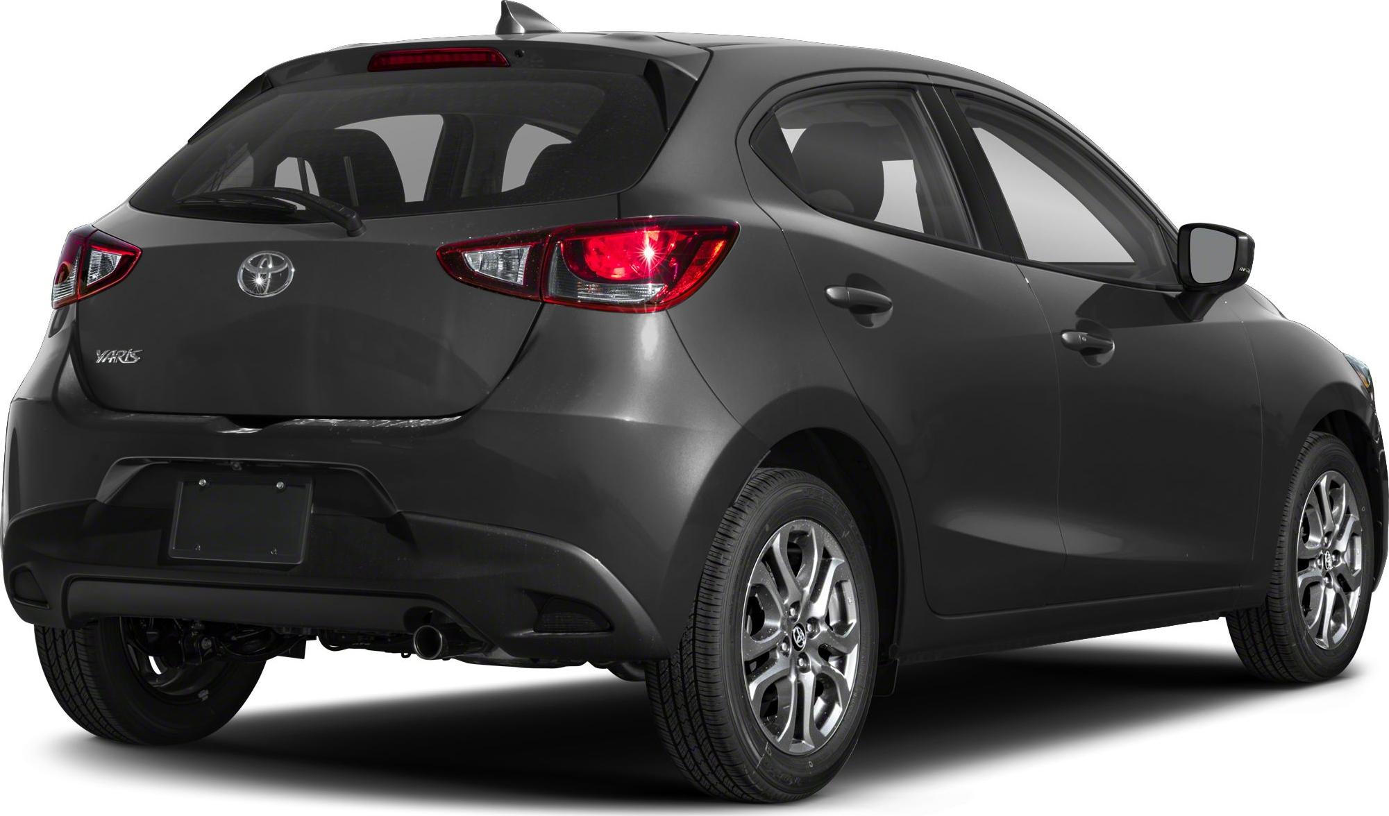 Rear and side view of a hatchback with taillights and alloy wheels