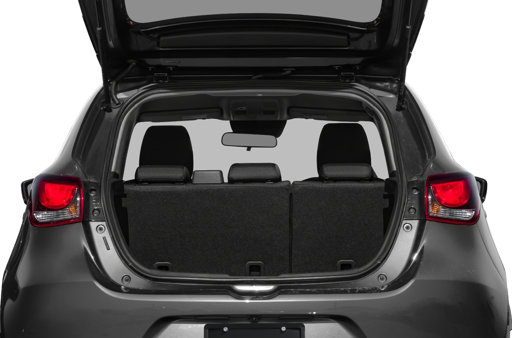 Open rear hatch with visible rear seats and interior space