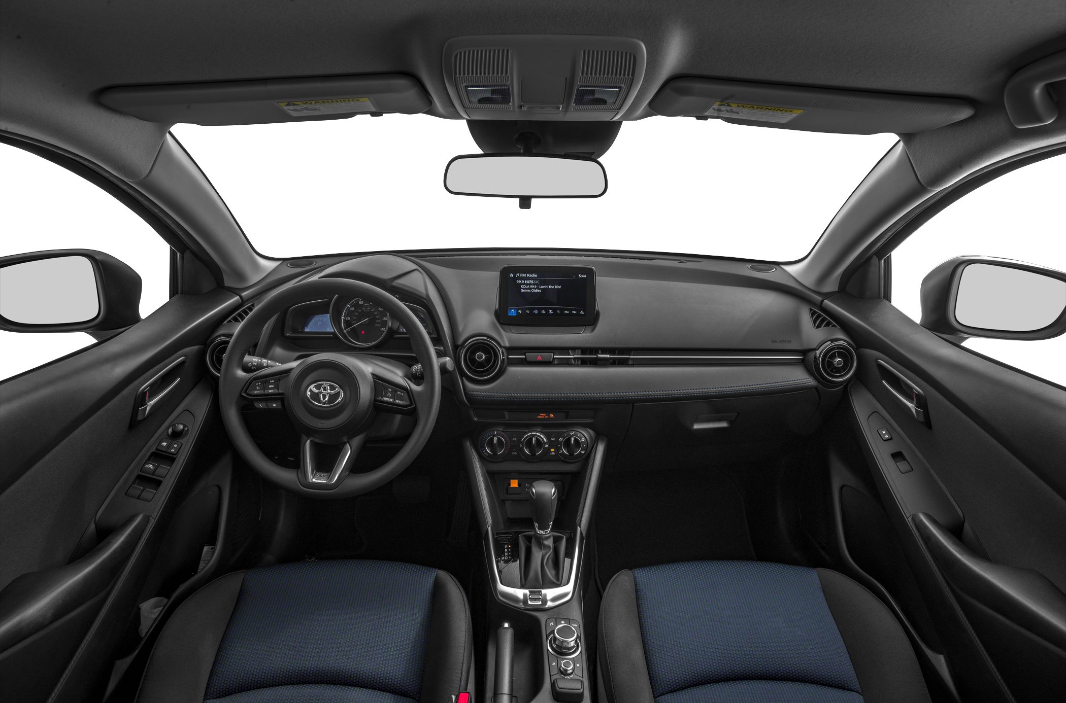 Modern dashboard with infotainment screen and multifunction steering wheel