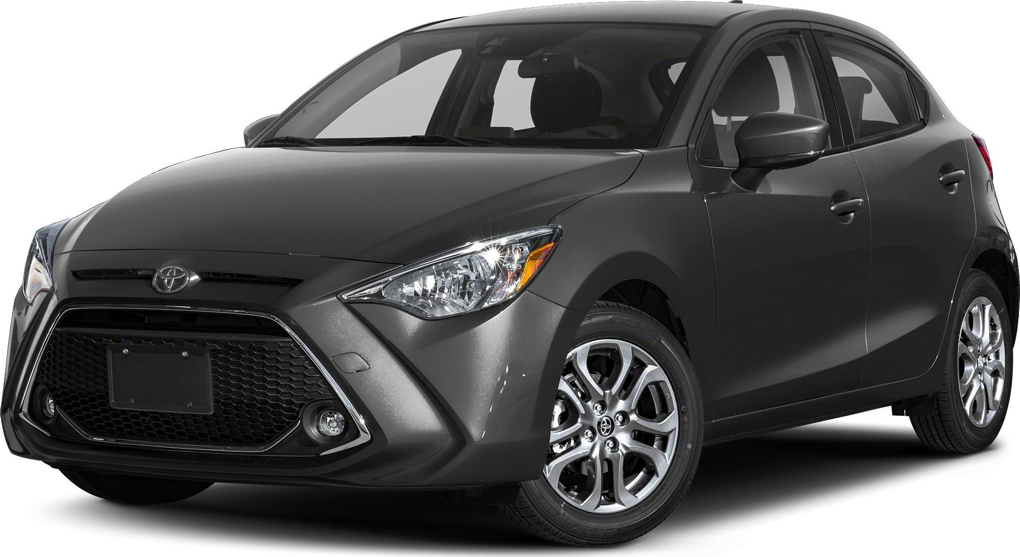 Front view of a compact hatchback with sleek headlights and alloy wheels