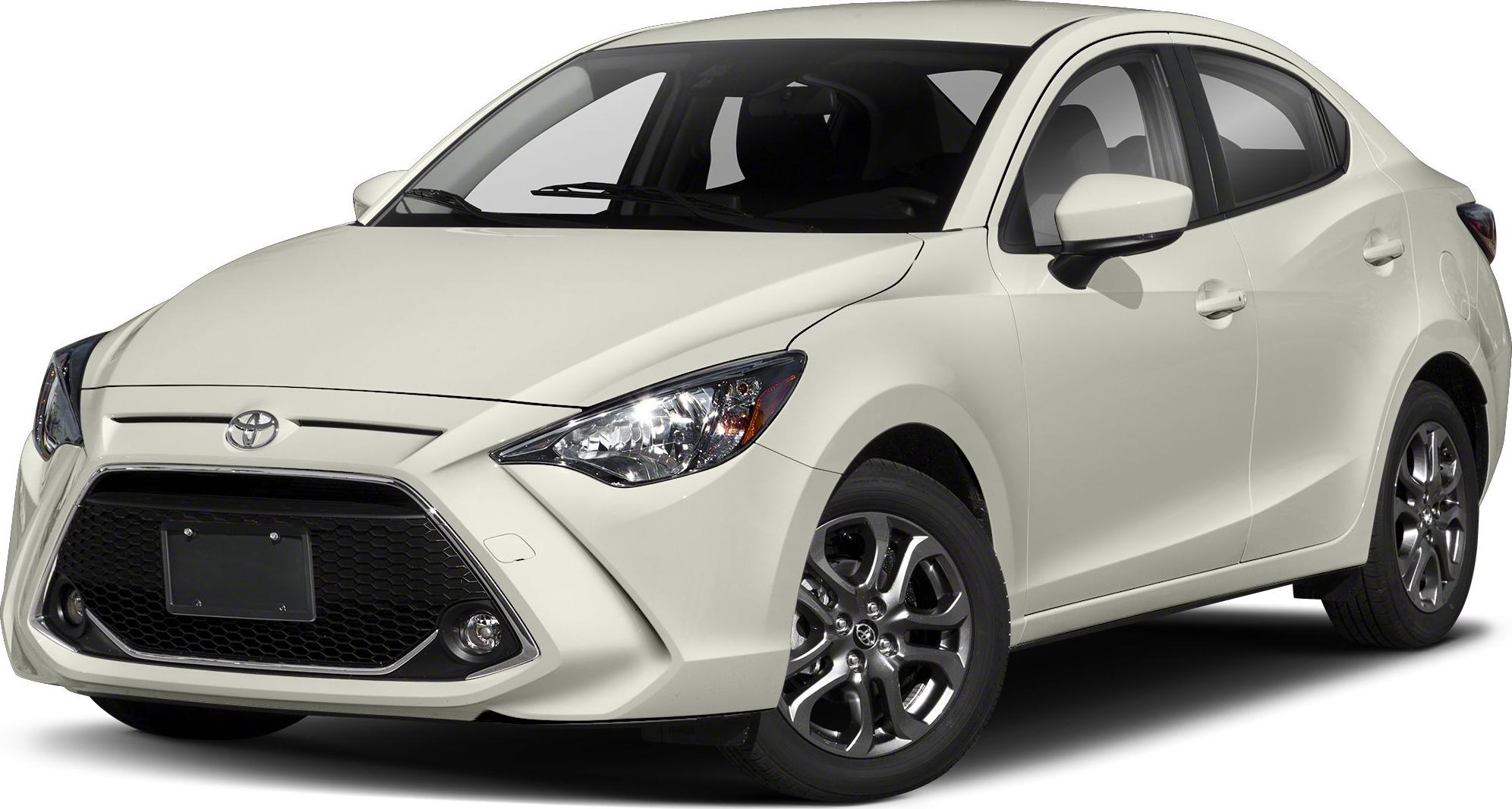 Compact sedan front and side with large grille and alloy wheels