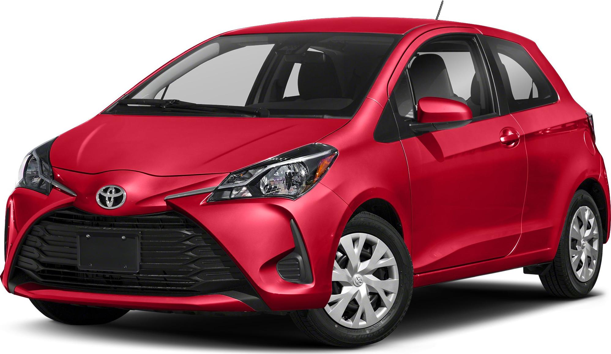 Red hatchback with angular headlights and large front grille