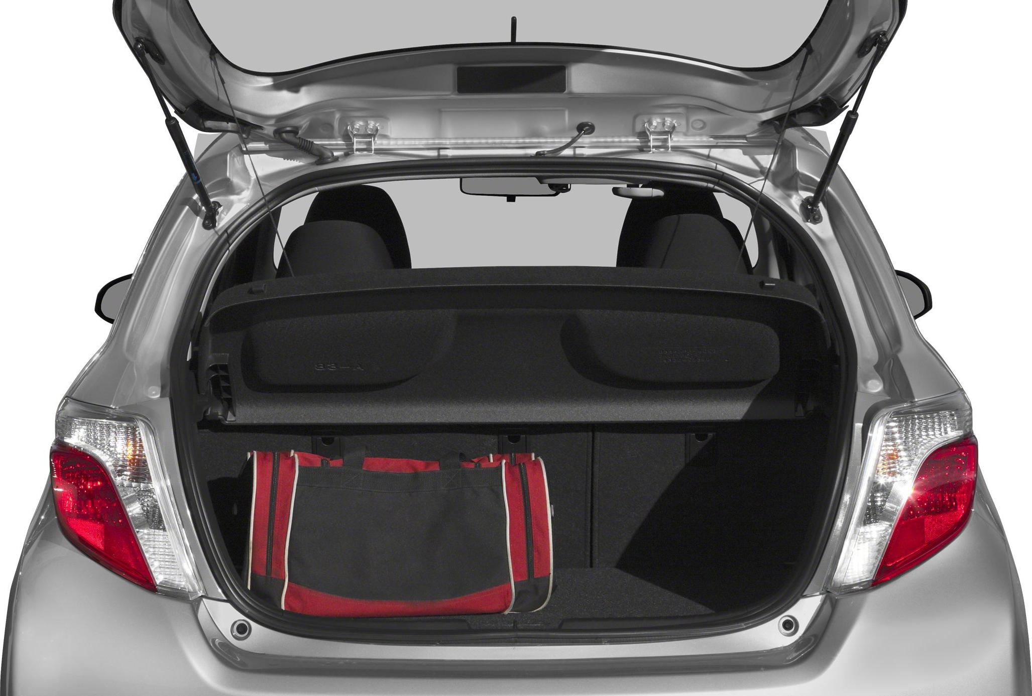 Open hatchback trunk with a bag inside