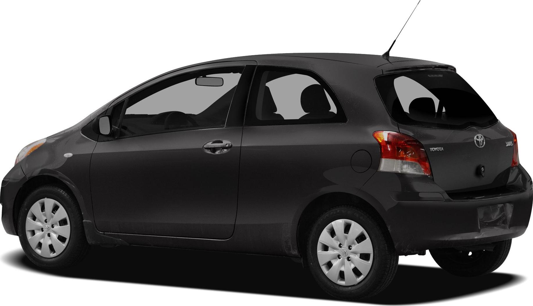 Rear side view of 3-door hatchback with visible wheels and rear lights