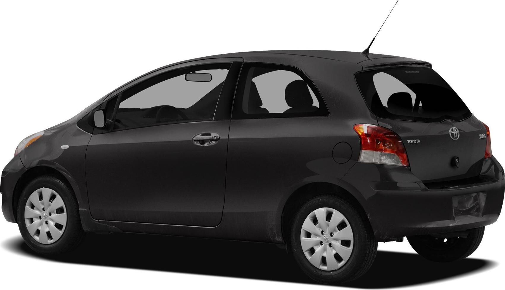compact black hatchback rear-side profile with antenna and rear lights