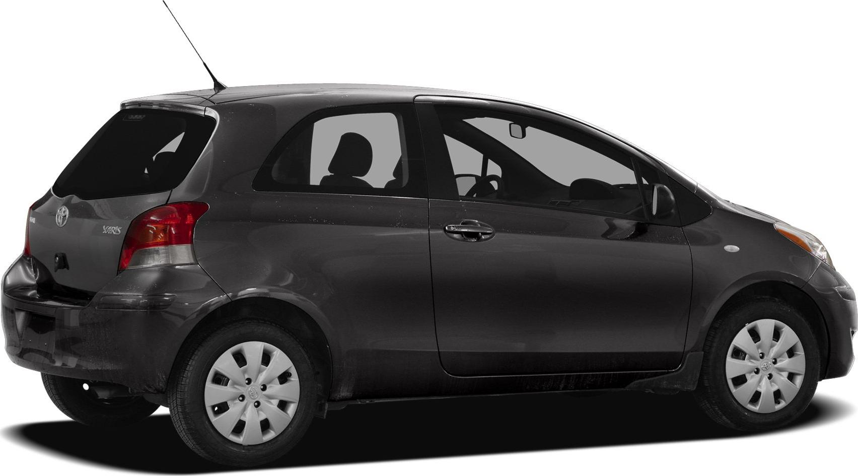 Compact 3-door hatchback side profile with hubcaps and rear antenna