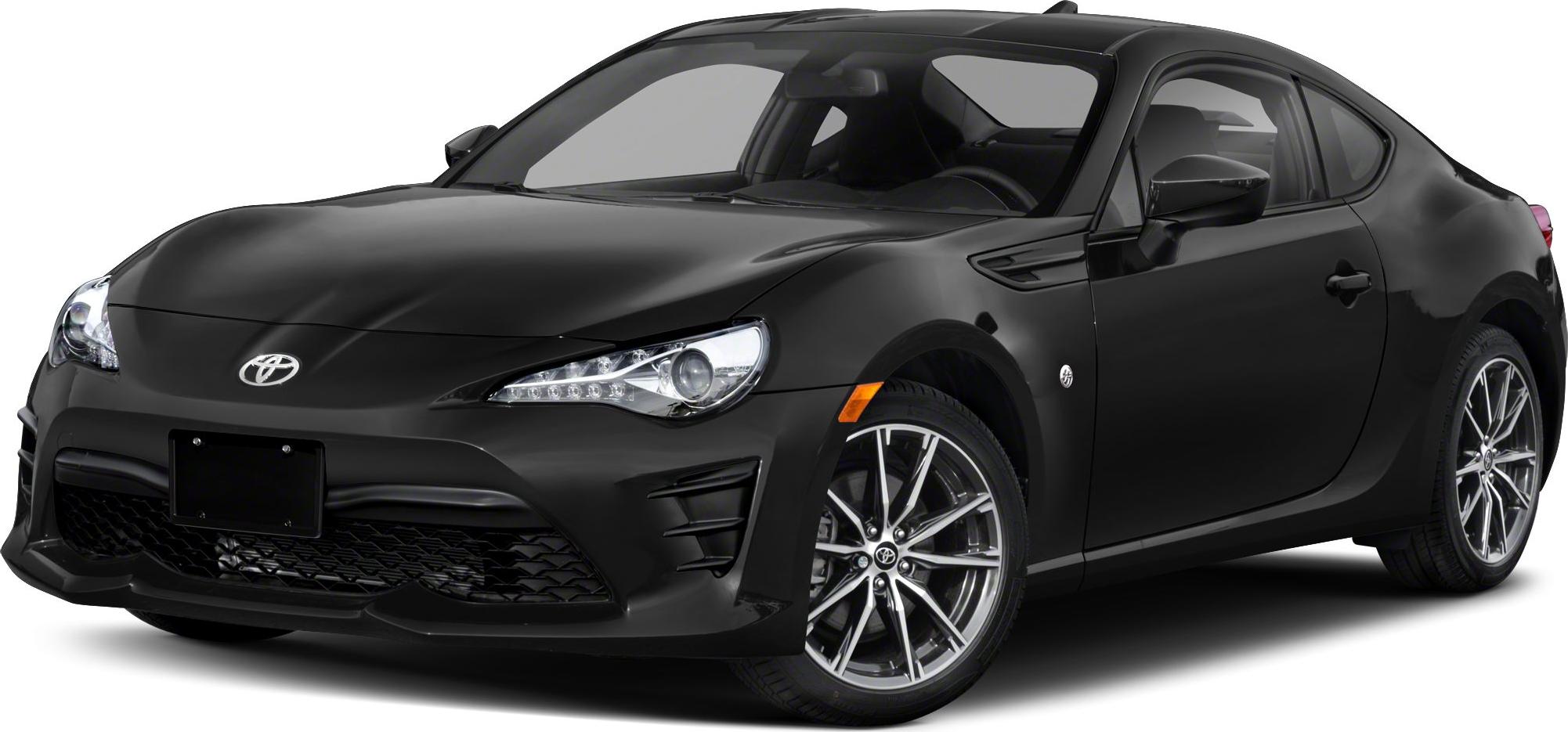 Front and side view of a black coupe with alloy wheels and modern headlights.
