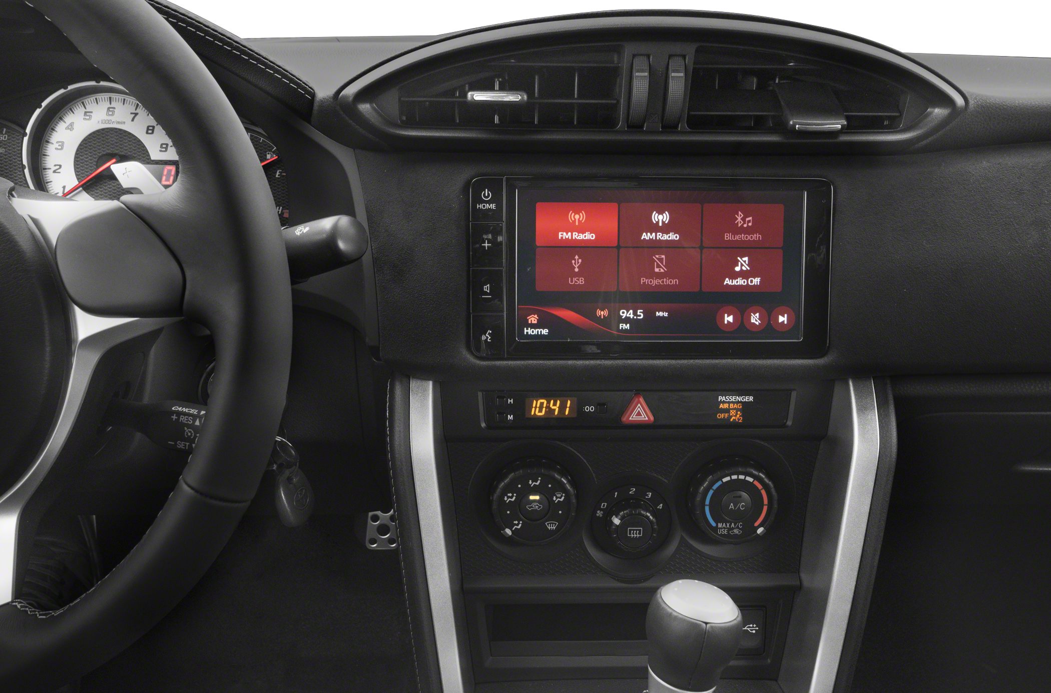 Dashboard with touchscreen infotainment and climate controls