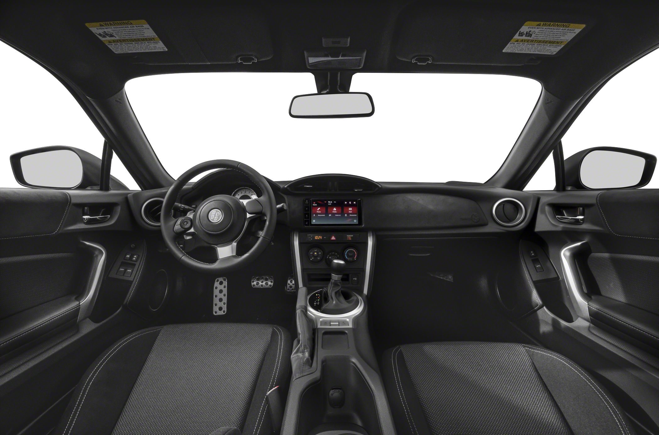 Dashboard, steering wheel, and center console interior design