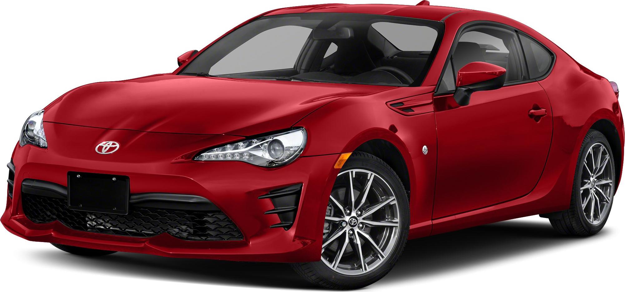 Red sports coupe with facelifted front end and alloy wheels