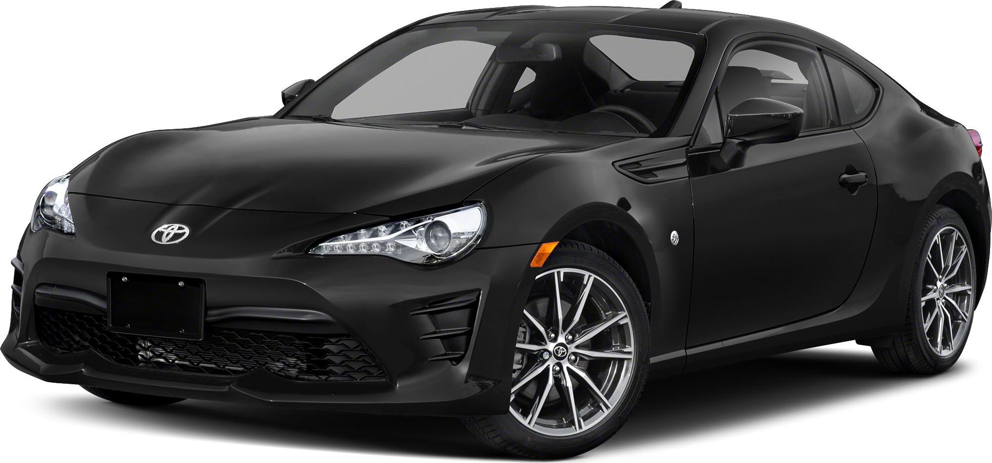 Black sporty coupe with sharp headlights and alloy wheels.