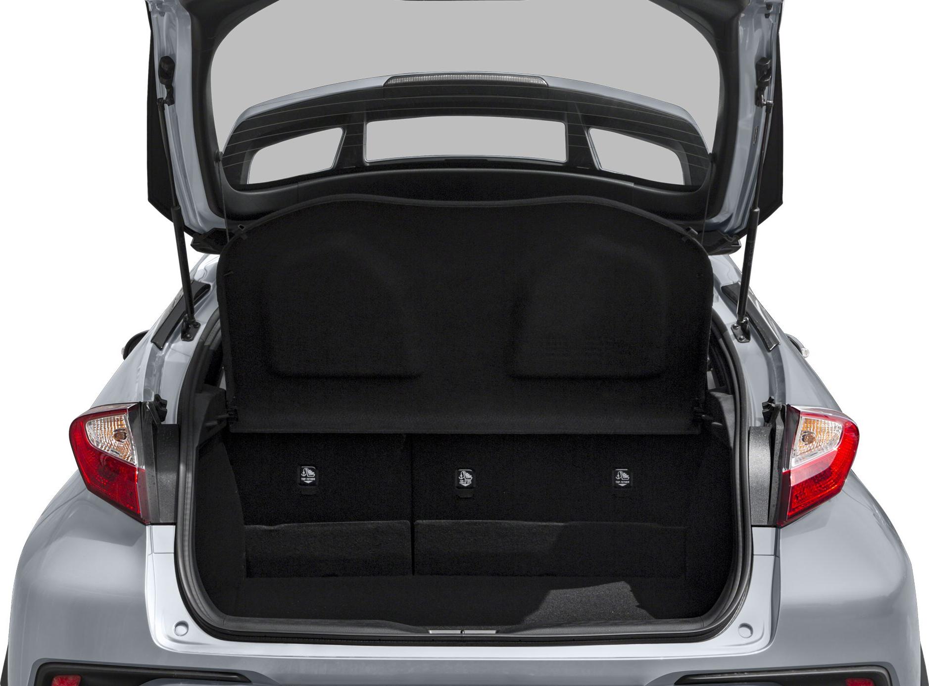 Open trunk with spacious rear cargo area and hatchback interior