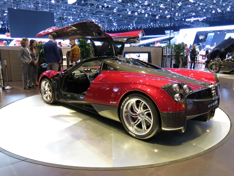 Gullwing doors and carbon fiber body of a high-performance sports vehicle