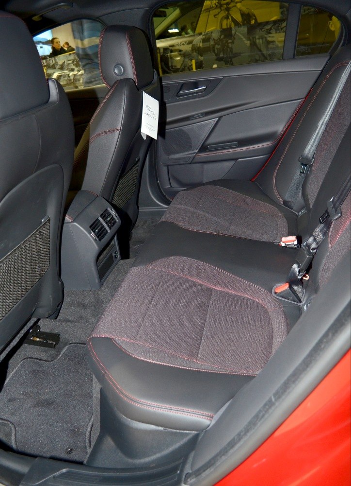 Rear seat interior with premium upholstery and rear air vents