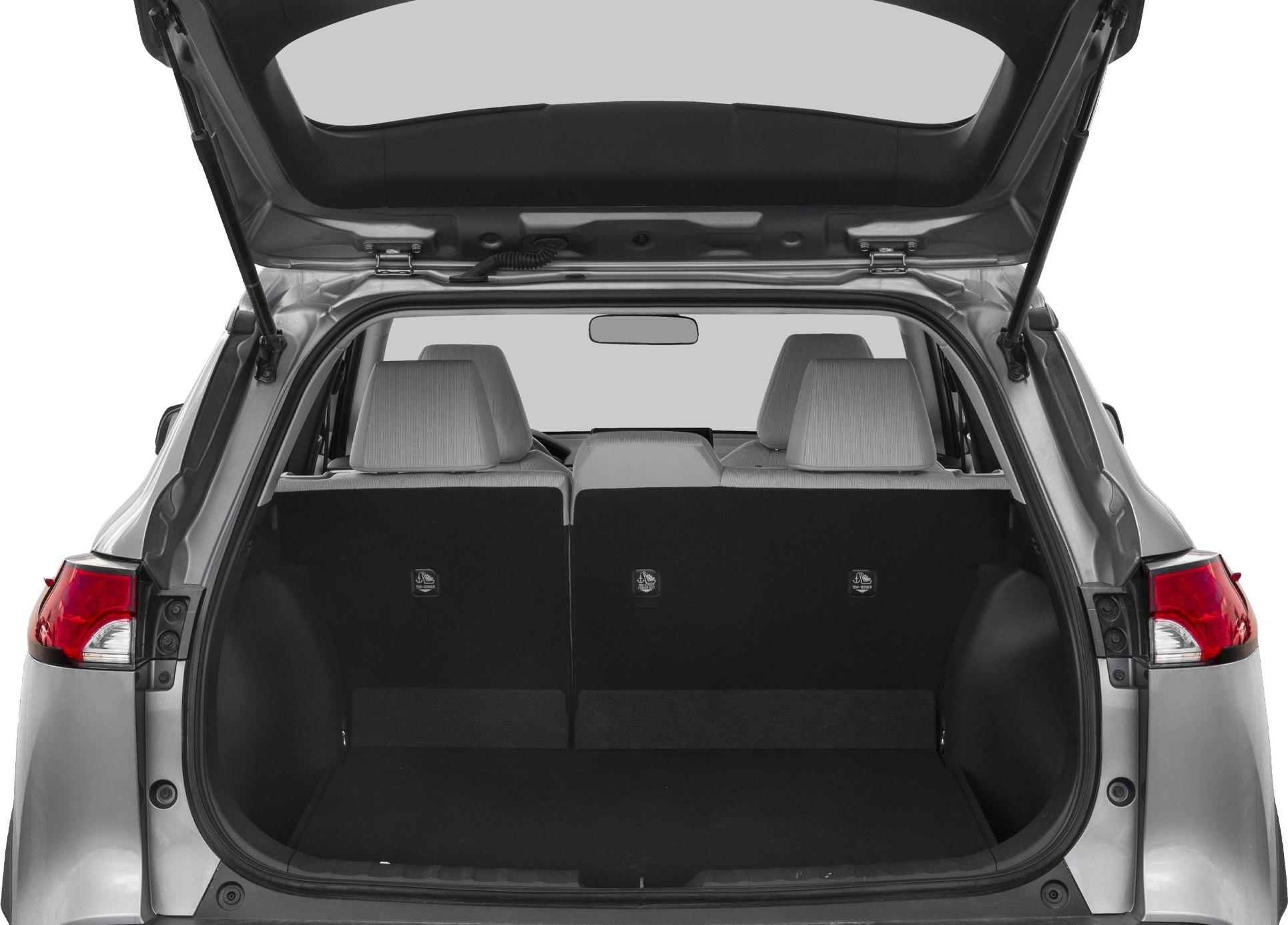 Open rear hatch with upright rear seats and spacious cargo area
