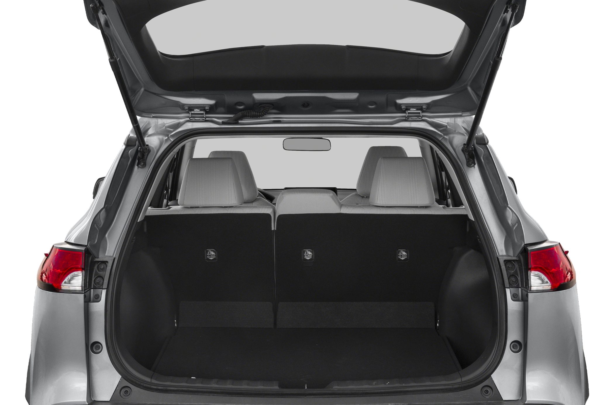 Rear cargo area with folding seats and spacious storage