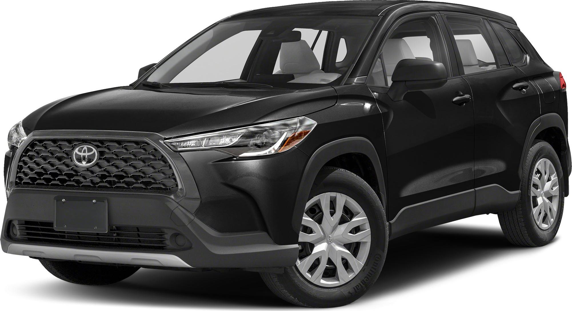 Front side view with bold grille and LED headlights