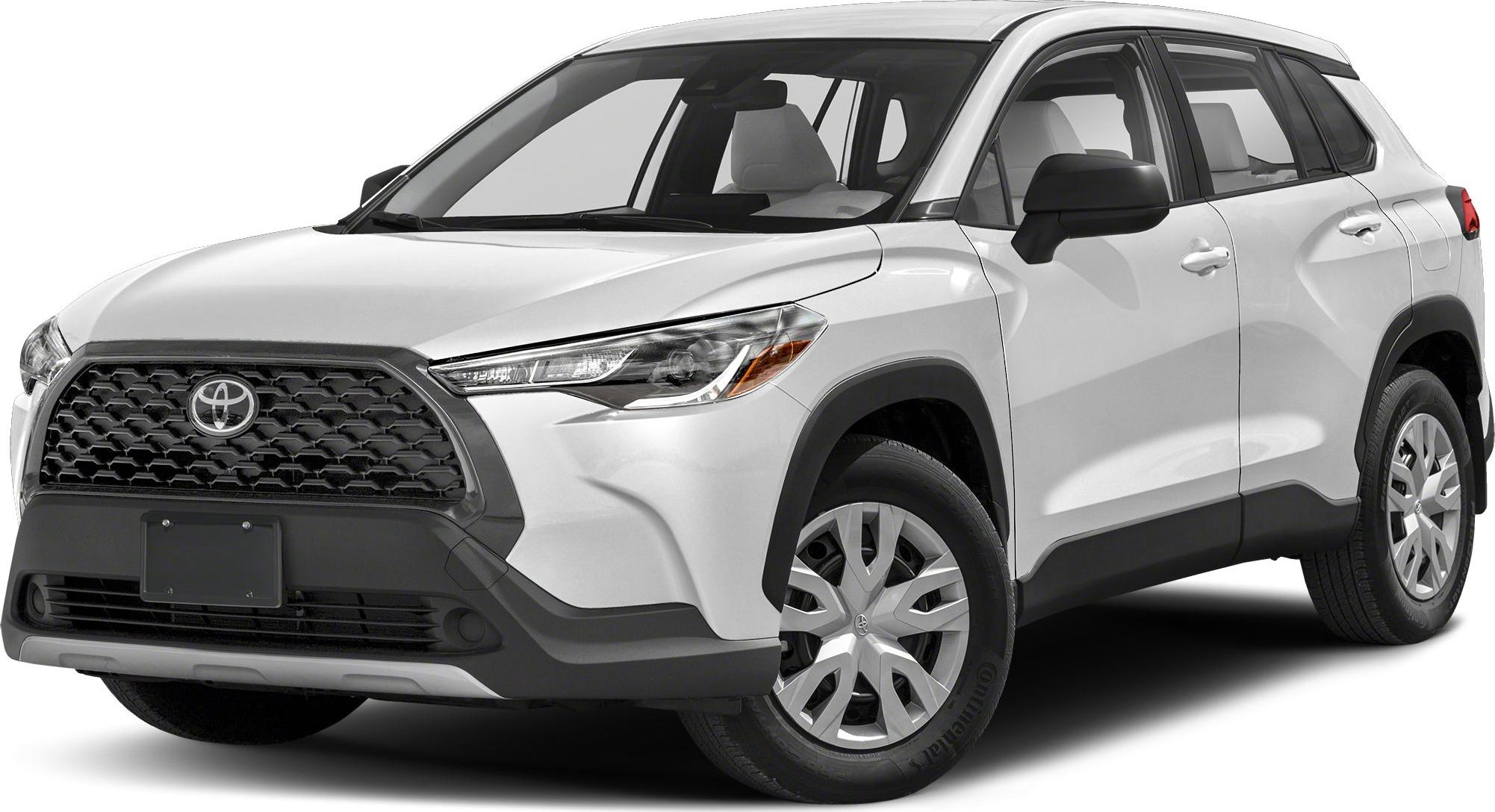 Front side view with hexagonal grille and LED headlights