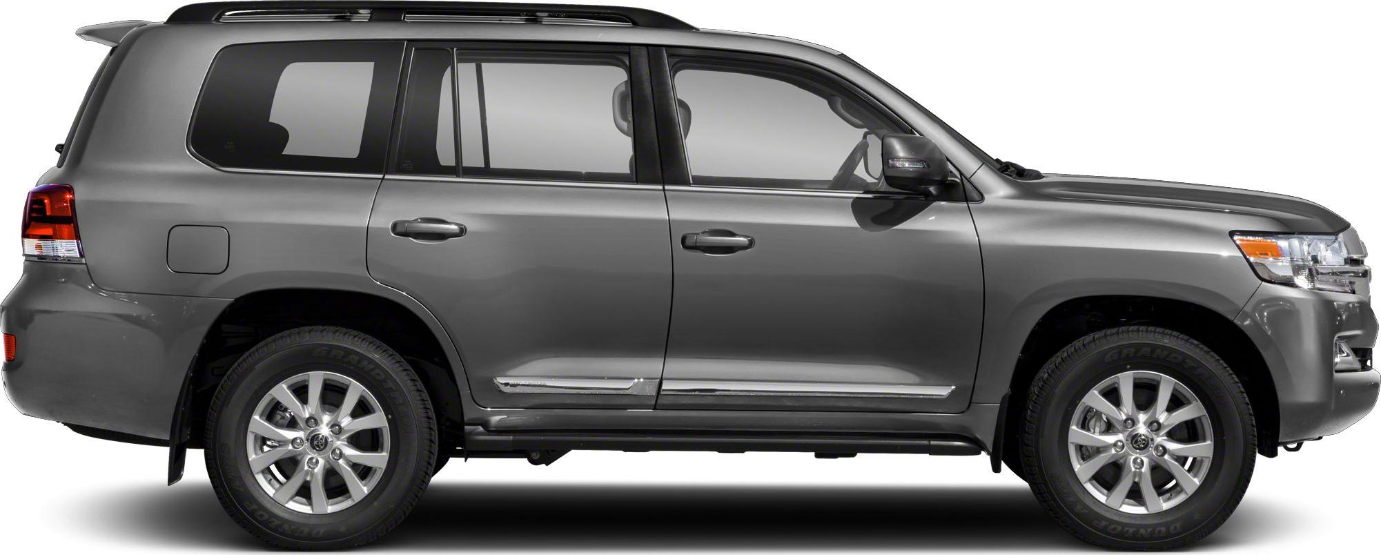 Side profile of sturdy SUV with alloy wheels and tinted windows