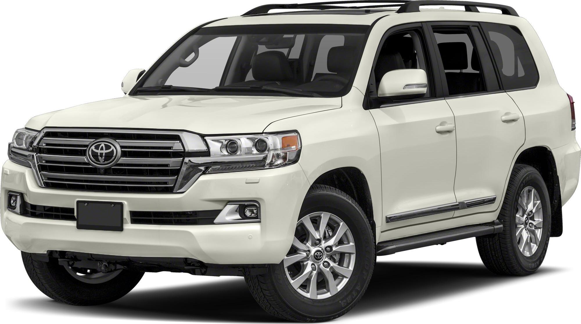 Front and side view of white SUV with grille and alloy wheels