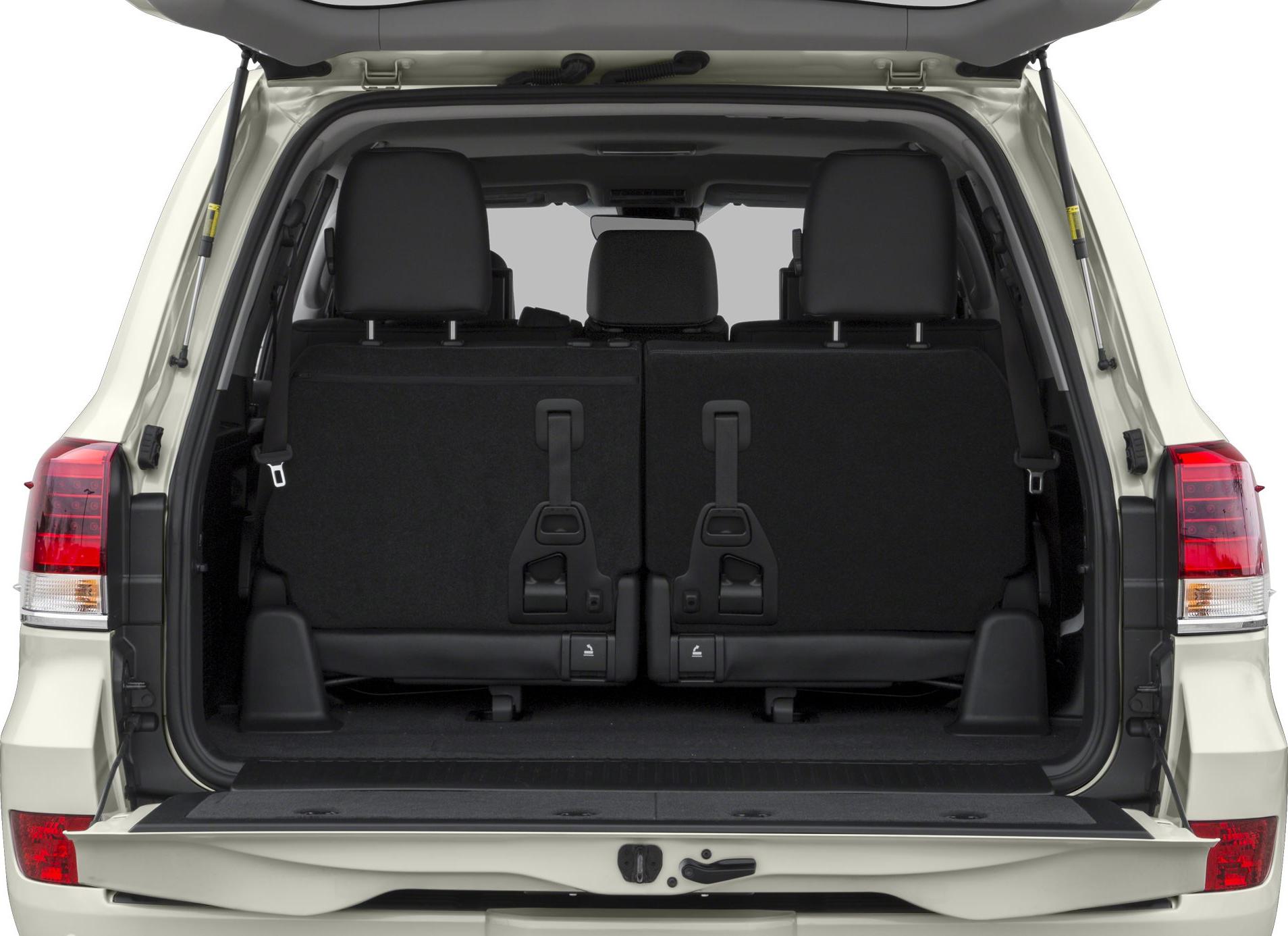 Rear cargo area with upright split-fold third-row seats