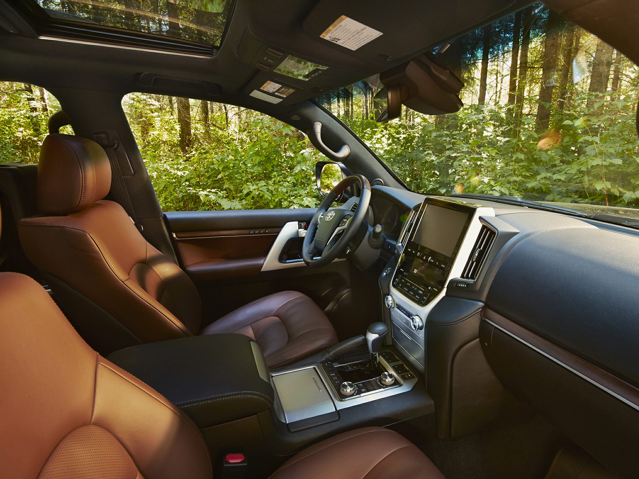 Luxurious leather interior with infotainment and panoramic sunroof