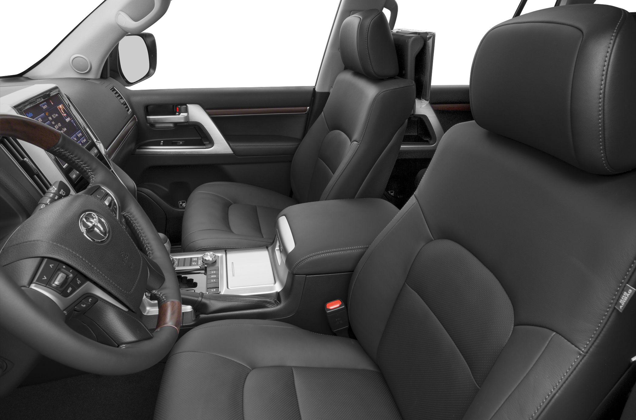 Premium leather front seats and dashboard with controls