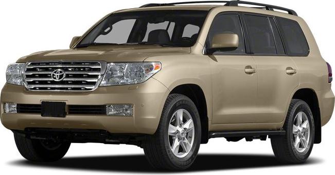 Front and side view of a beige SUV with distinctive grille and alloy wheels