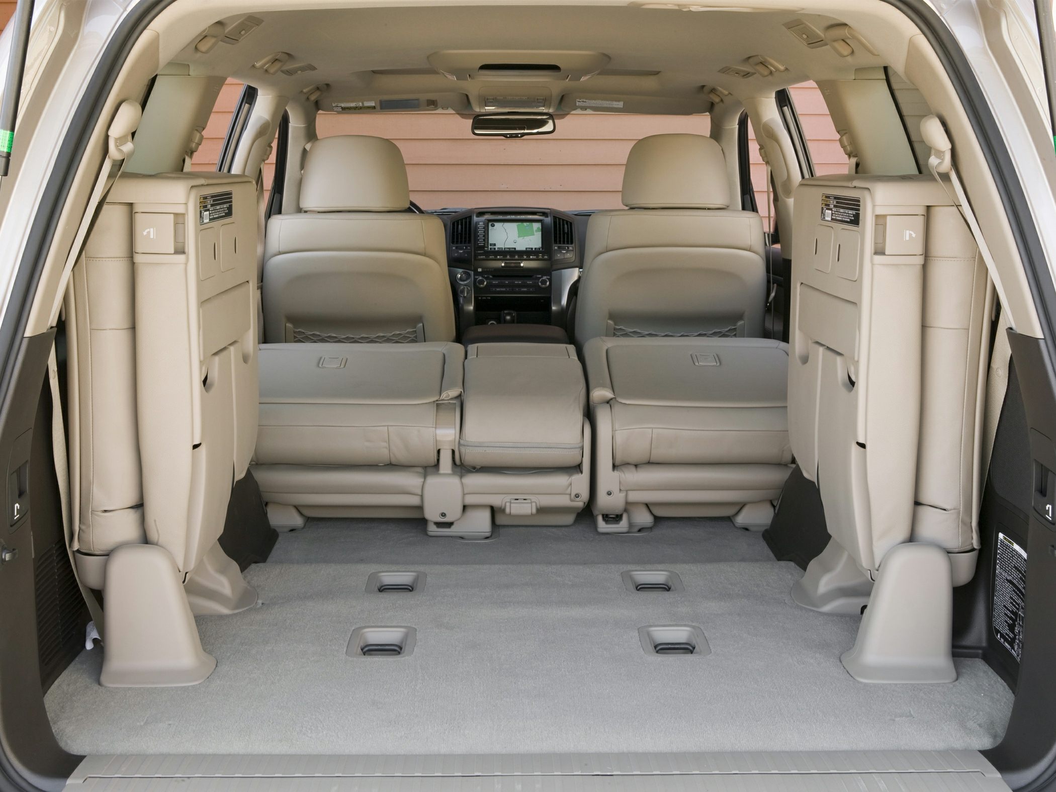Rear cargo space with folded third-row seats