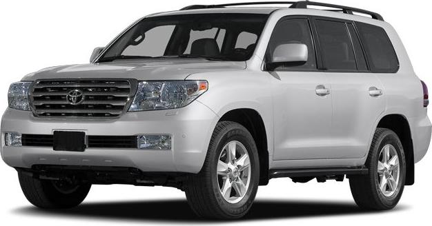 Front view of an SUV with distinctive grille and alloy wheels