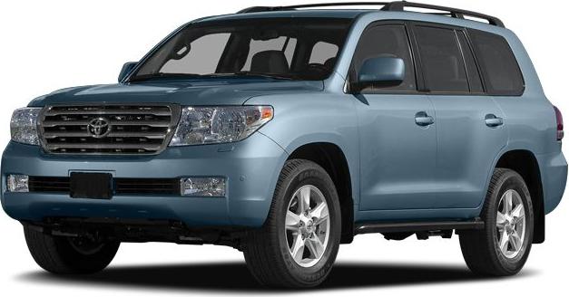 Front and side view of mid-size SUV with roof rails and alloy wheels