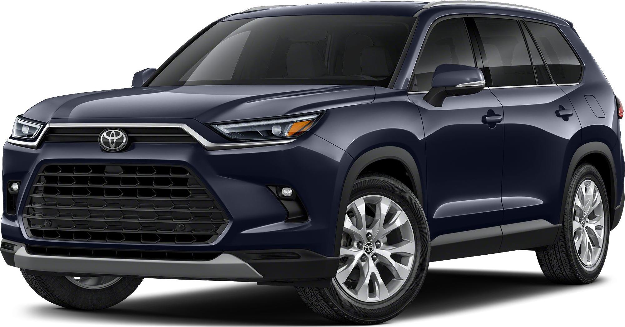 Large front grille and sleek headlights with spacious body profile