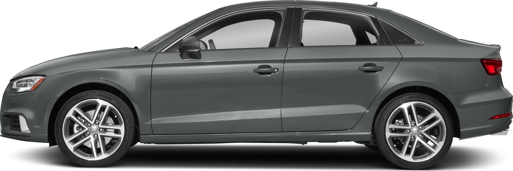 Side profile of sedan with alloy wheels